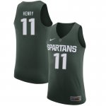 Men Michigan State Spartans NCAA #11 Aaron Henry Green Authentic Nike Stitched College Basketball Jersey HV32T82BD